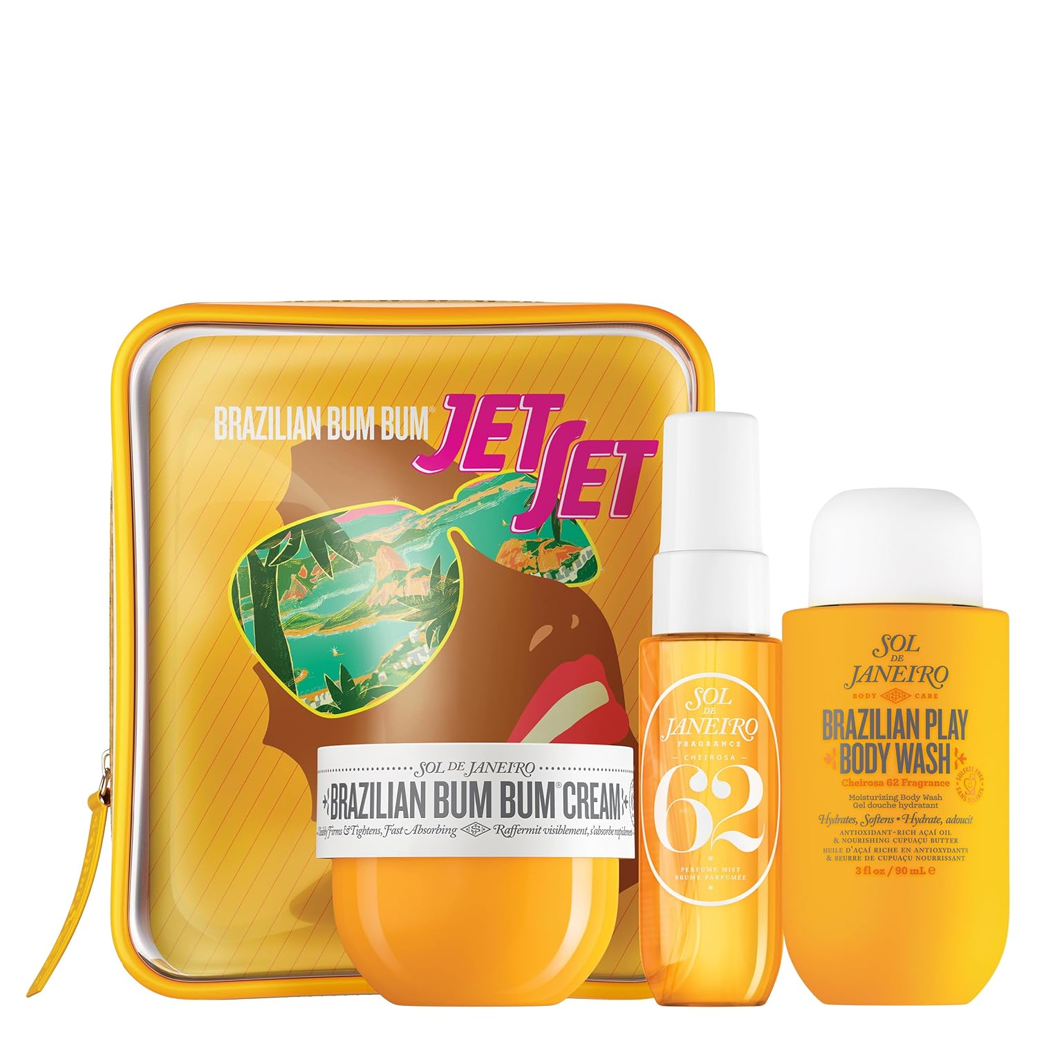 Sol De Janeiro Bum Bum Jet Set - Hair&Body Fragrance Mist 30ml + SG 90ml + Bodycream 50ml